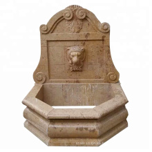 Antique garden marble carved lion head stone wall fountains